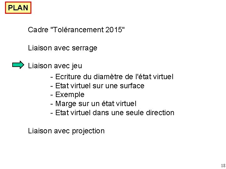 PLAN Cadre "Tolérancement 2015" Liaison avec serrage Liaison avec jeu - Ecriture du diamètre