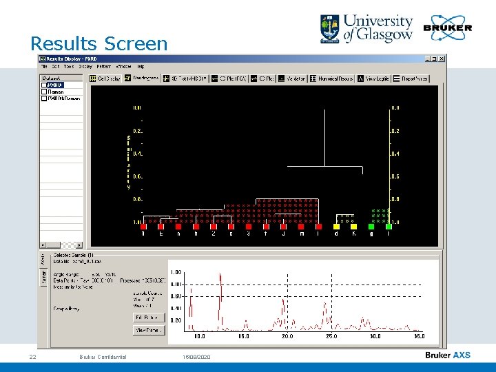 Results Screen 22 Bruker Confidential 16/09/2020 