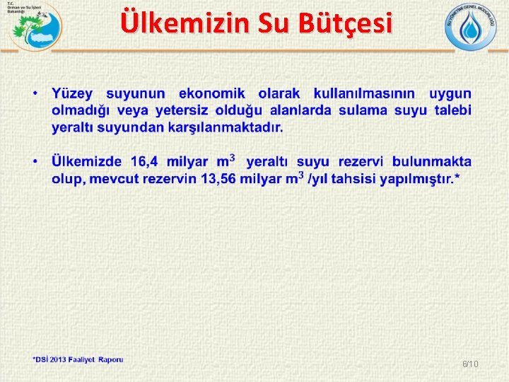 Ülkemizin Su Bütçesi 6/10 