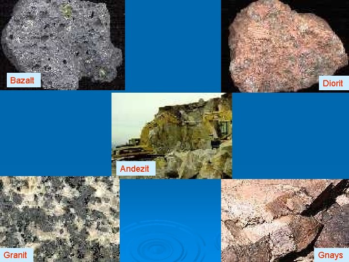 Bazalt Diorit Andezit Granit Gnays 