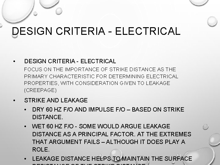 DESIGN CRITERIA - ELECTRICAL • DESIGN CRITERIA - ELECTRICAL FOCUS ON THE IMPORTANCE OF