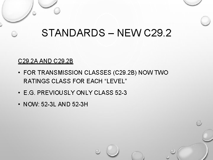 STANDARDS – NEW C 29. 2 A AND C 29. 2 B • FOR