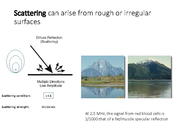 Scattering can arise from rough or irregular surfaces Scattering condition: s ≈ λ Scattering