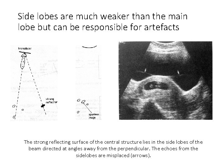 Side lobes are much weaker than the main lobe but can be responsible for