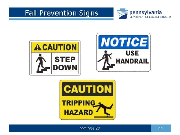 Fall Prevention Signs PPT-034 -02 22 