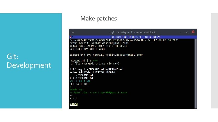 Make patches Git: Development 