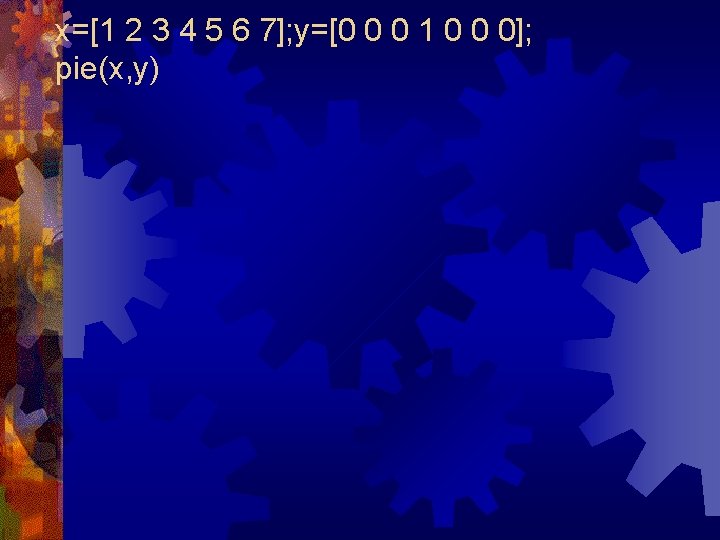 x=[1 2 3 4 5 6 7]; y=[0 0 0 1 0 0 0];