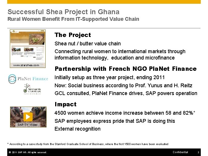 Successful Shea Project in Ghana Rural Women Benefit From IT-Supported Value Chain The Project
