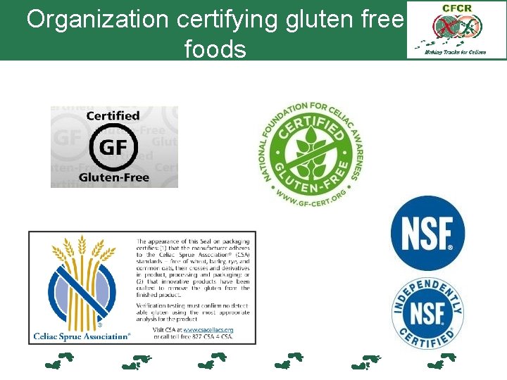 Organization certifying gluten free foods 