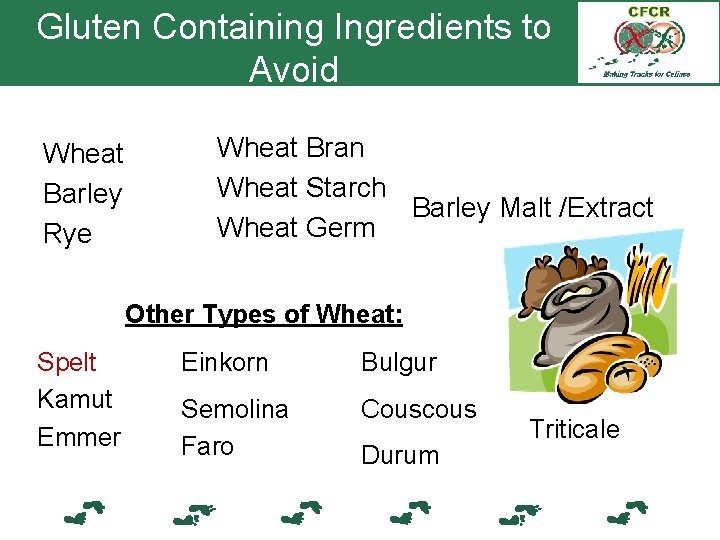 Gluten Containing Ingredients to Avoid Wheat Barley Rye Wheat Bran Wheat Starch Barley Malt