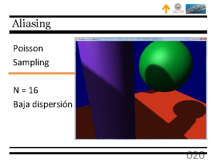 Aliasing Poisson Sampling N = 16 Baja dispersión 020 