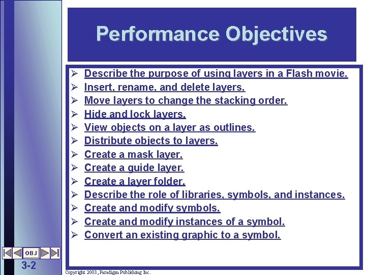 Performance Objectives Ø Ø Ø Ø Describe the purpose of using layers in a