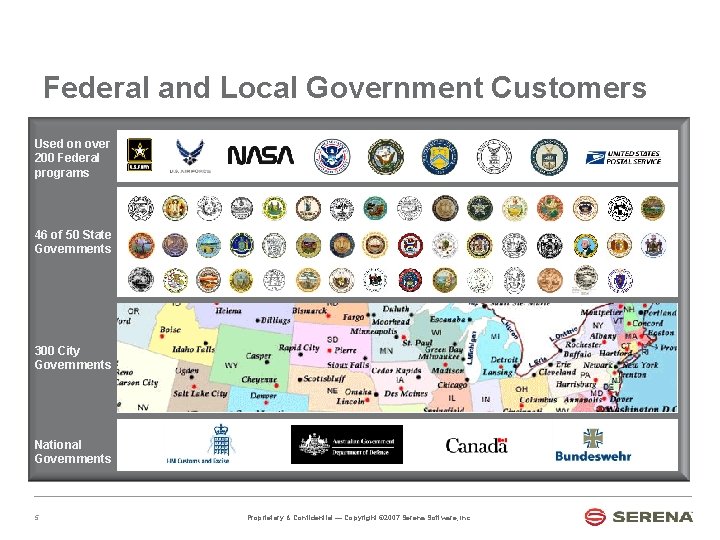 Federal and Local Government Customers Used on over 200 Federal programs 46 of 50