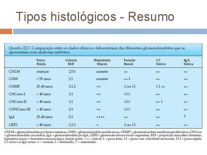 Tipos histológicos Resumo 