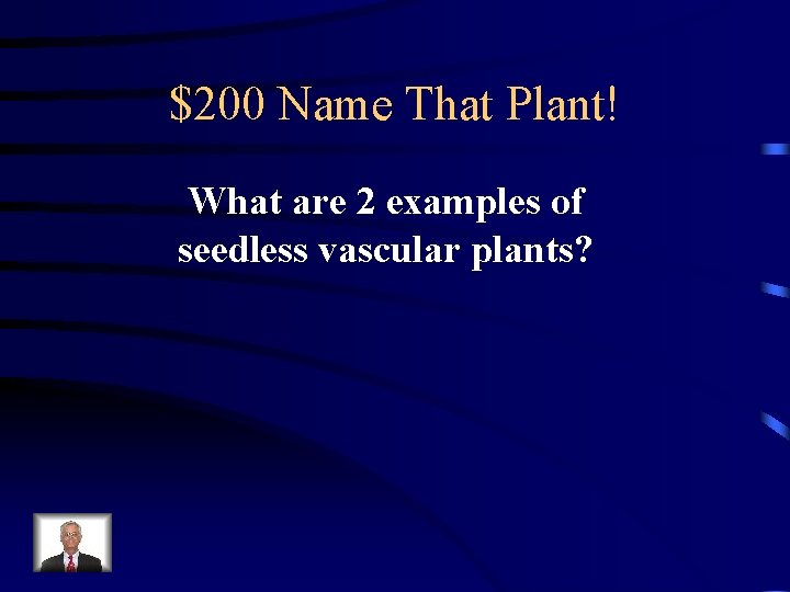 $200 Name That Plant! What are 2 examples of seedless vascular plants? 
