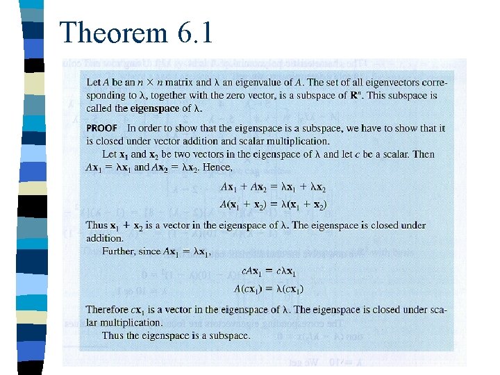 Theorem 6. 1 