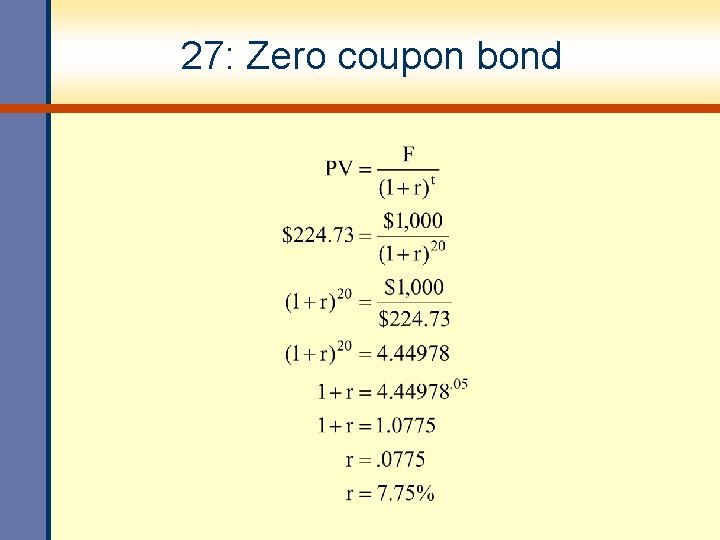 27: Zero coupon bond 