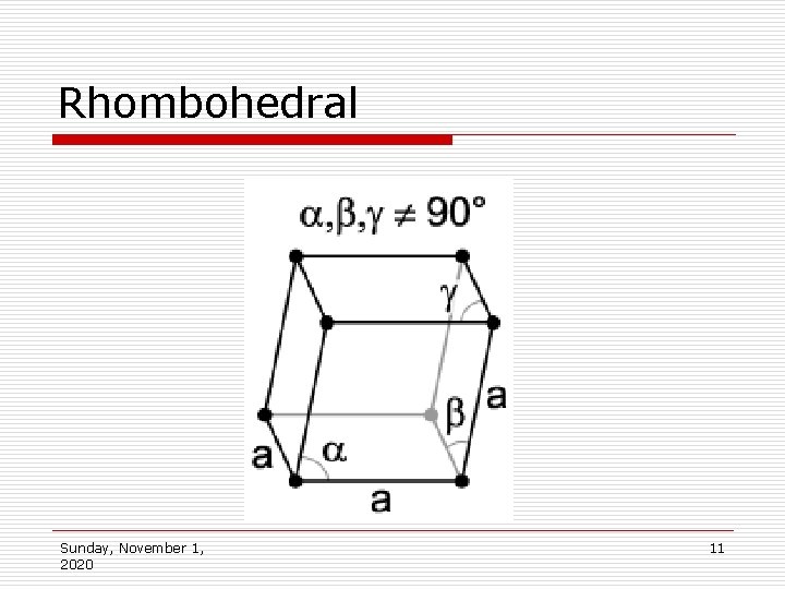 Rhombohedral Sunday, November 1, 2020 11 