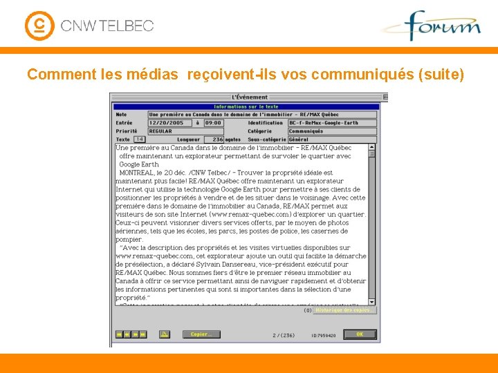 Comment les médias reçoivent-ils vos communiqués (suite) 