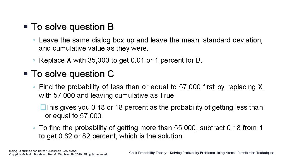  To solve question B Leave the same dialog box up and leave the