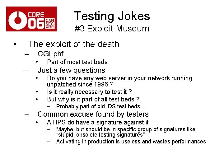 Testing Jokes #3 Exploit Museum • The exploit of the death – CGI phf