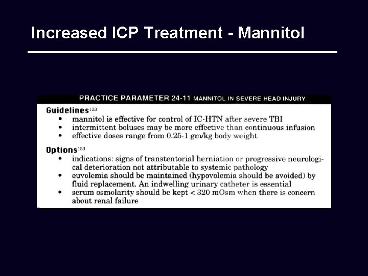 Increased ICP Treatment - Mannitol 