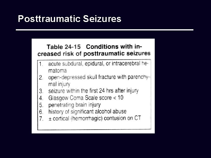 Posttraumatic Seizures 