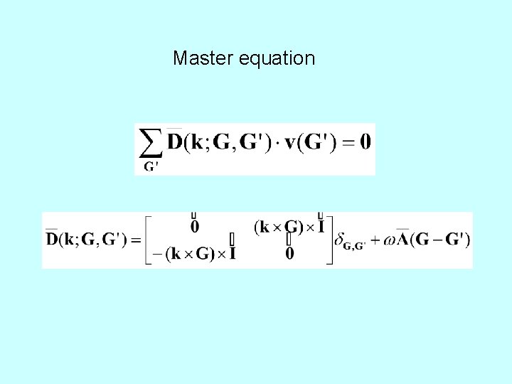 Master equation 