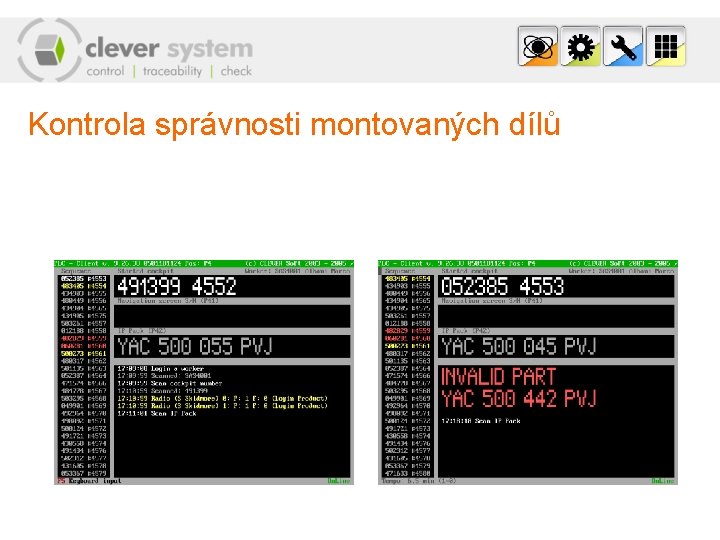 Kontrola správnosti montovaných dílů 