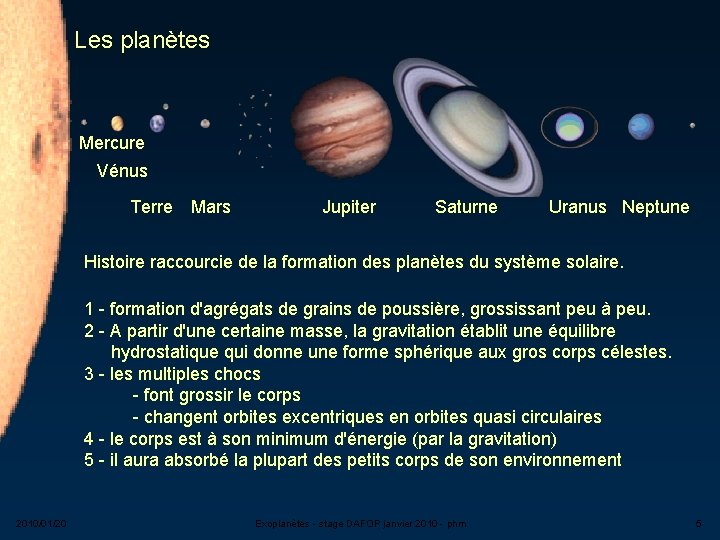 Les planètes Mercure Vénus Terre Mars Jupiter Saturne Uranus Neptune Histoire raccourcie de la