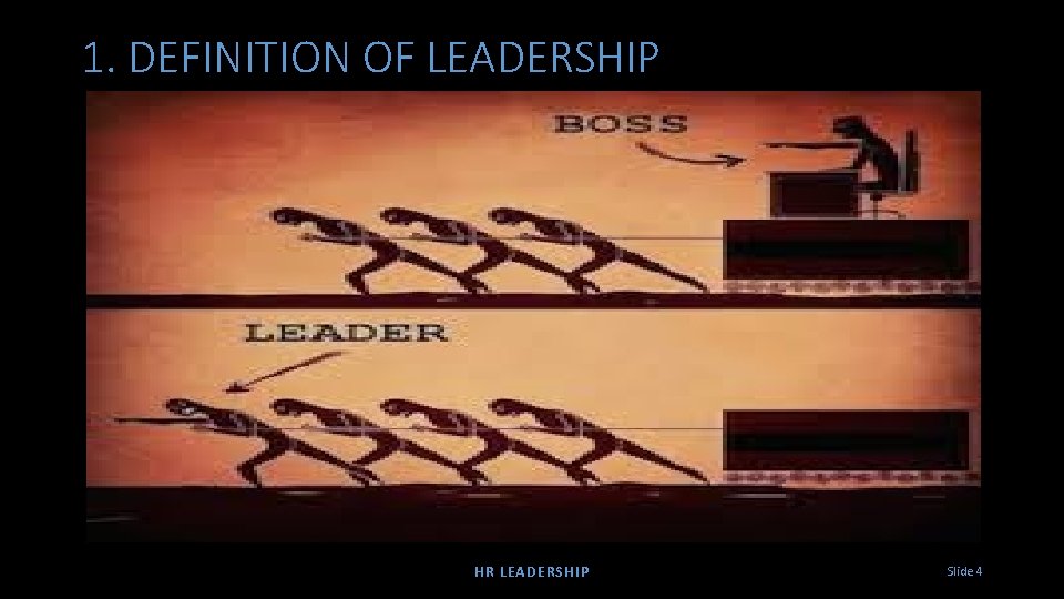 1. DEFINITION OF LEADERSHIP HR LEADERSHIP Slide 4 