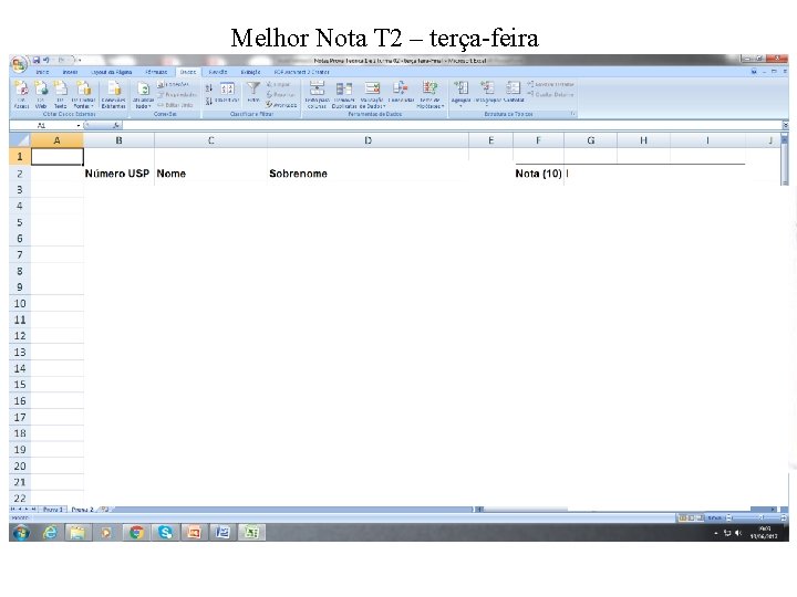 Melhor Nota T 2 – terça-feira 