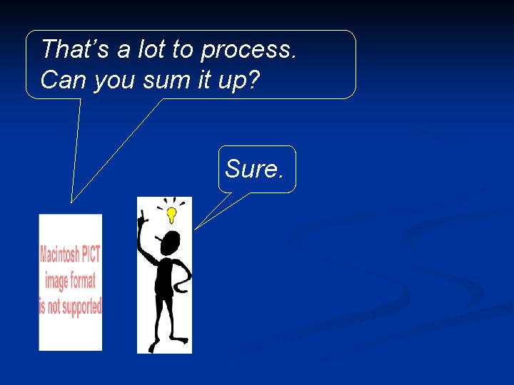 That’s a lot to process. Can you sum it up? Sure. 