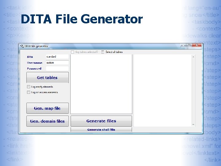 DITA File Generator 