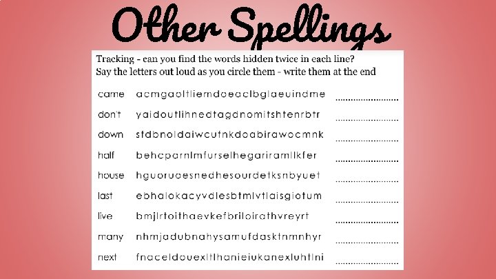 Other Spellings 