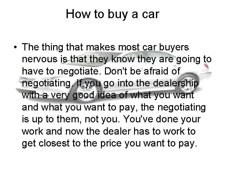 How to buy a car • The thing that makes most car buyers nervous