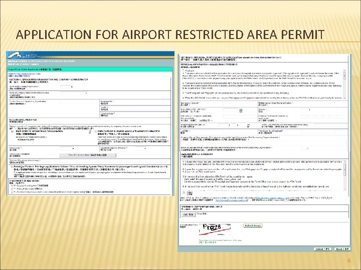 APPLICATION FOR AIRPORT RESTRICTED AREA PERMIT 6 