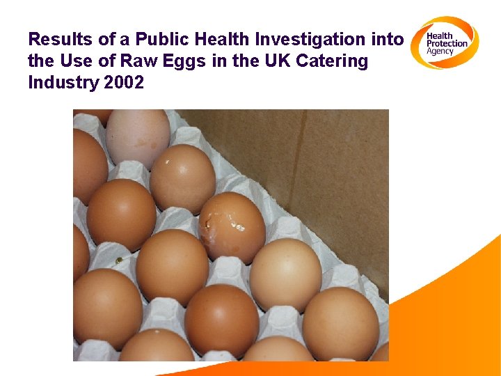 Results of a Public Health Investigation into the Use of Raw Eggs in the