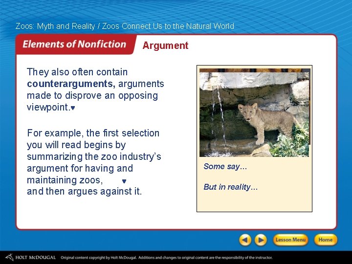 Zoos: Myth and Reality / Zoos Connect Us to the Natural World Argument They