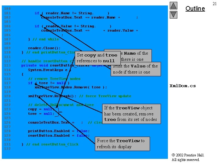 100 101 if ( reader. Name != String. Empty ) 102 console. Text. Box.
