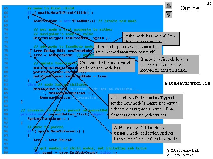 Outline 28 65 // move to first child 66 if ( xpath. Move. To.