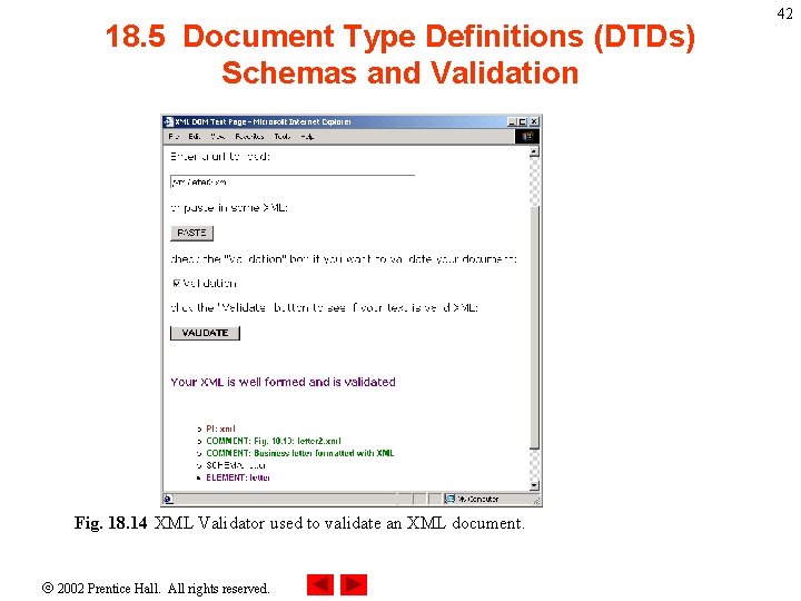 18. 5 Document Type Definitions (DTDs) Schemas and Validation Fig. 18. 14 XML Validator