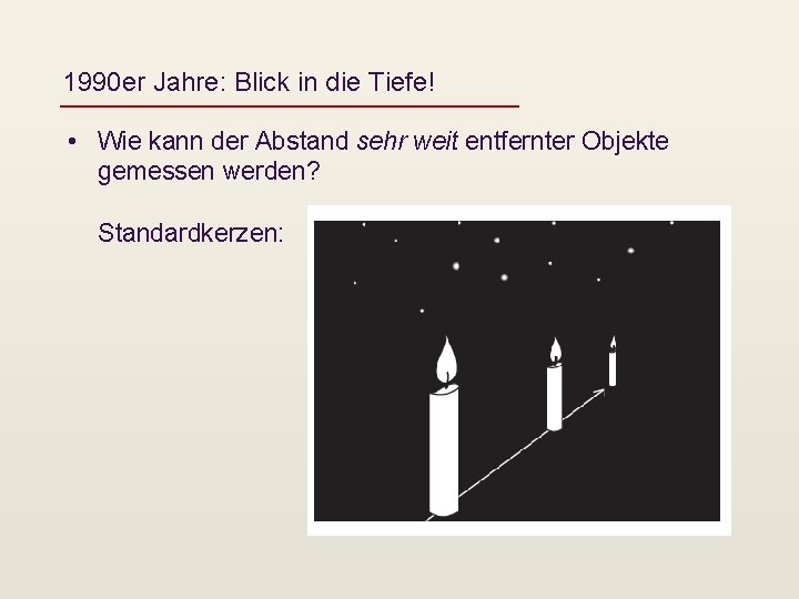 1990 er Jahre: Blick in die Tiefe! • Wie kann der Abstand sehr weit