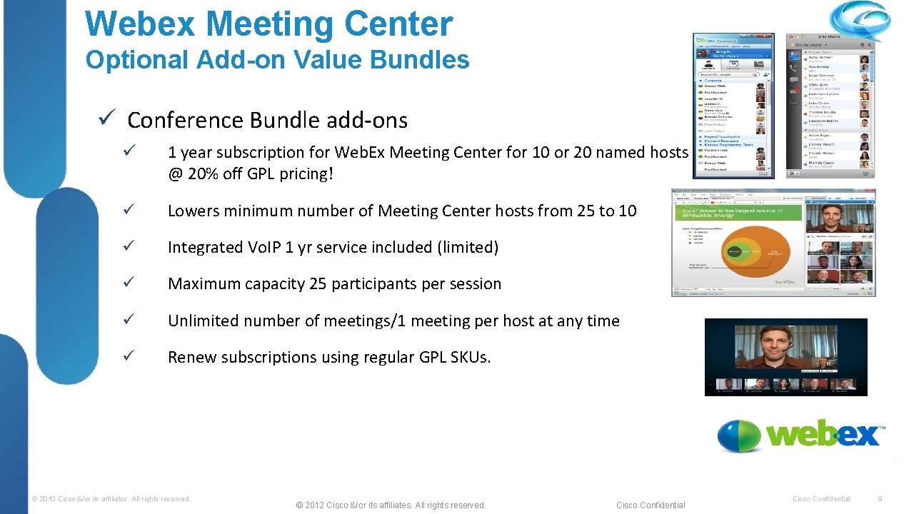 Webex Meeting Center Optional Add-on Value Bundles Conference Bundle add-ons 1 year subscription for