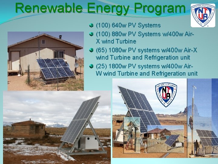 Renewable Energy Program (100) 640 w PV Systems (100) 880 w PV Systems w/400