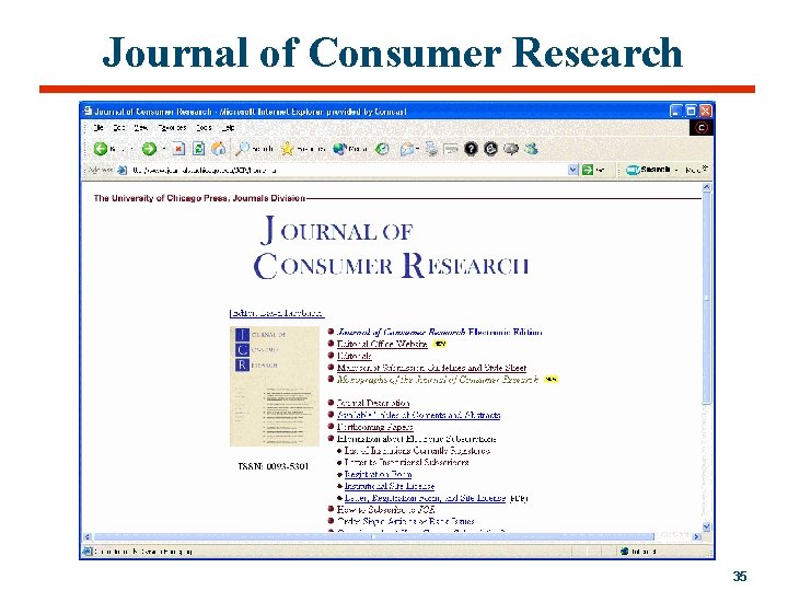 Journal of Consumer Research 35 