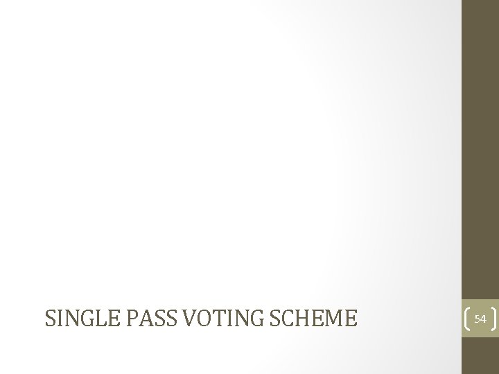 SINGLE PASS VOTING SCHEME 54 