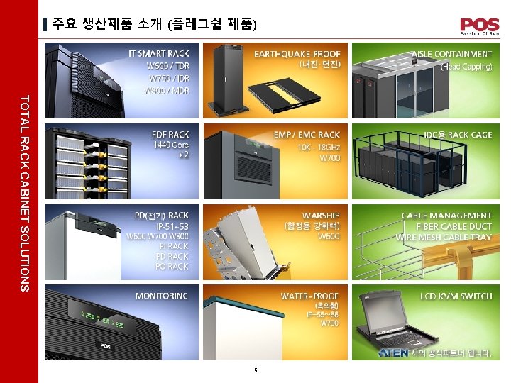 주요 생산제품 소개 (플레그쉽 제품) TOTAL RACK CABINET SOLUTIONS 5 