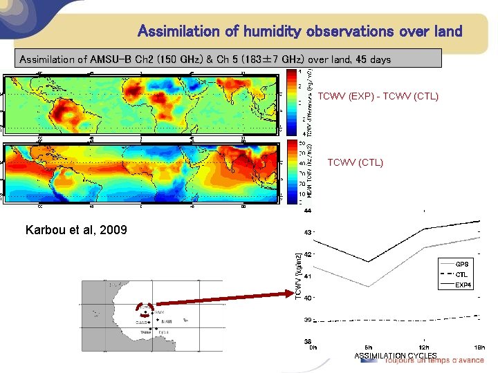 Assimilation of humidity observations over land Assimilation of AMSU-B Ch 2 (150 GHz) &